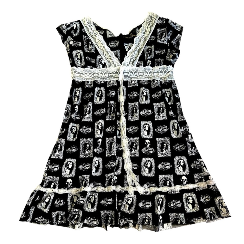 Hysteric Glamour Playboy Woman Gothic Babydoll Black White Lace Dress